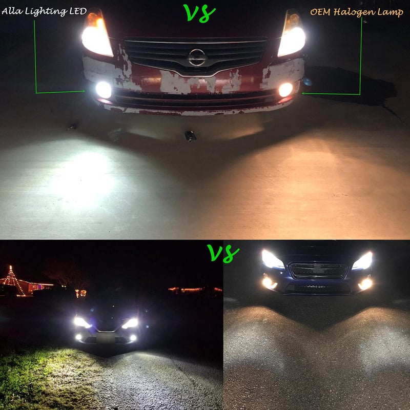 Alla Lighting 3800lm PY20D H10 9145 LED Fog Light Bulbs 9140, 6000K Xenon White Xtreme Super Bright ETI-56 SMD 12V Upgrade - Image 2